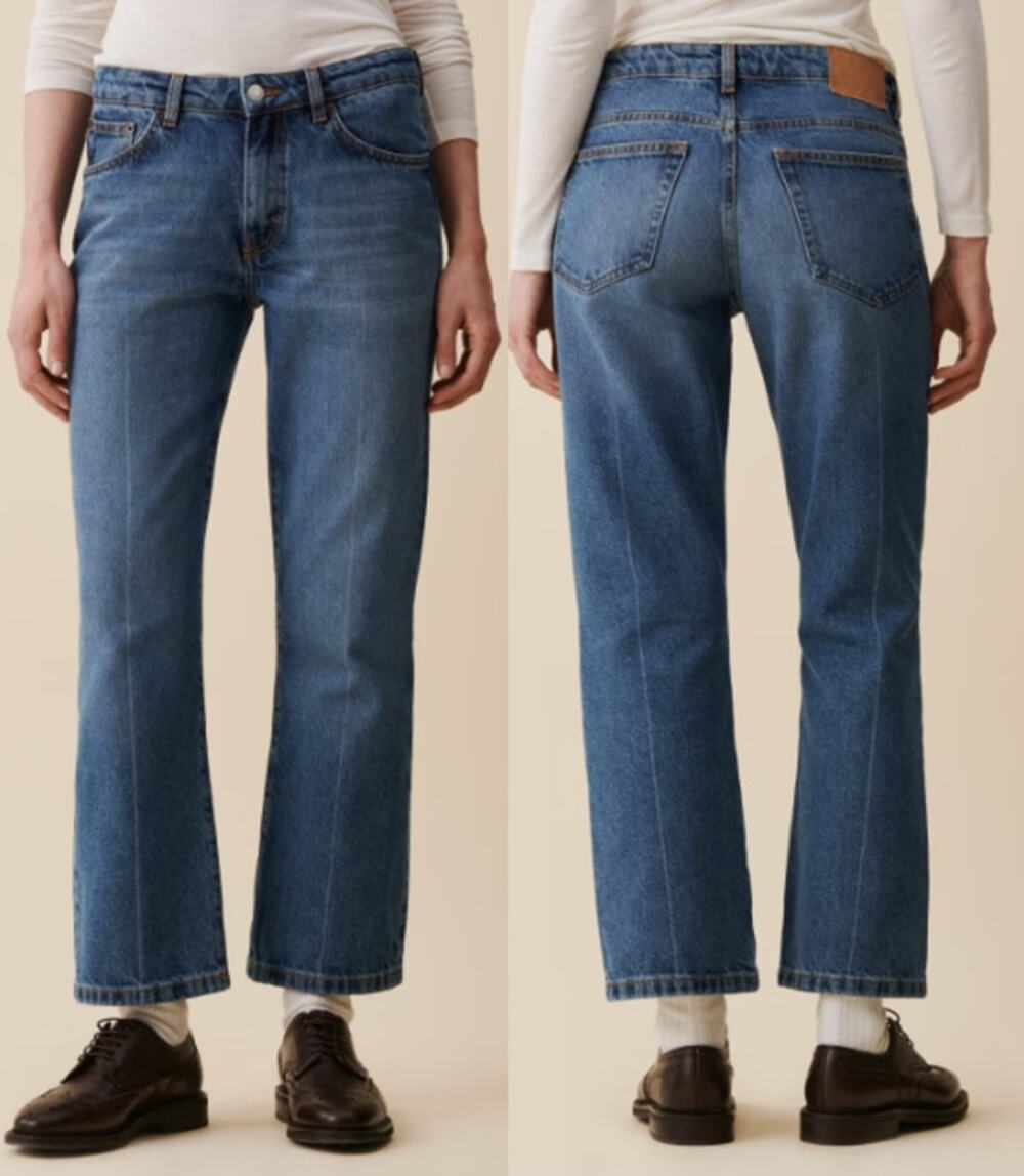 NWT Jeanerica Rivoli Mid Rise Denim Flare Cropped Jeans Vintage 70 Women's 26/32